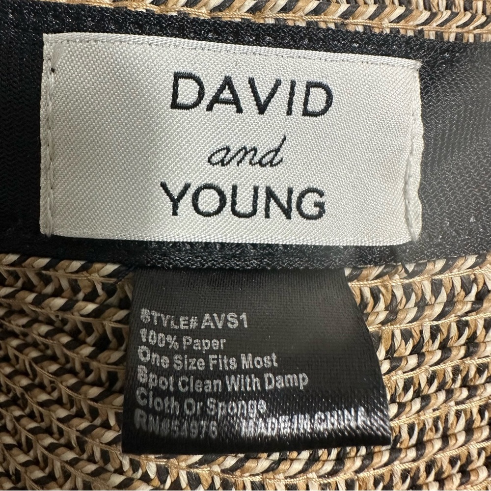 DAVID AND YOUNG Rollup Marled Straw Floppy Sun Vacation Visor Hat - Picture 7 of 7